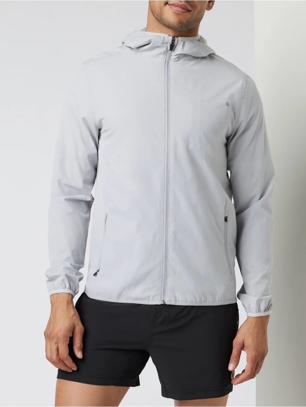 Vuori Jacket Lightweight Full-Zip Hooded with Pockets GreyMen’s Medium Like New